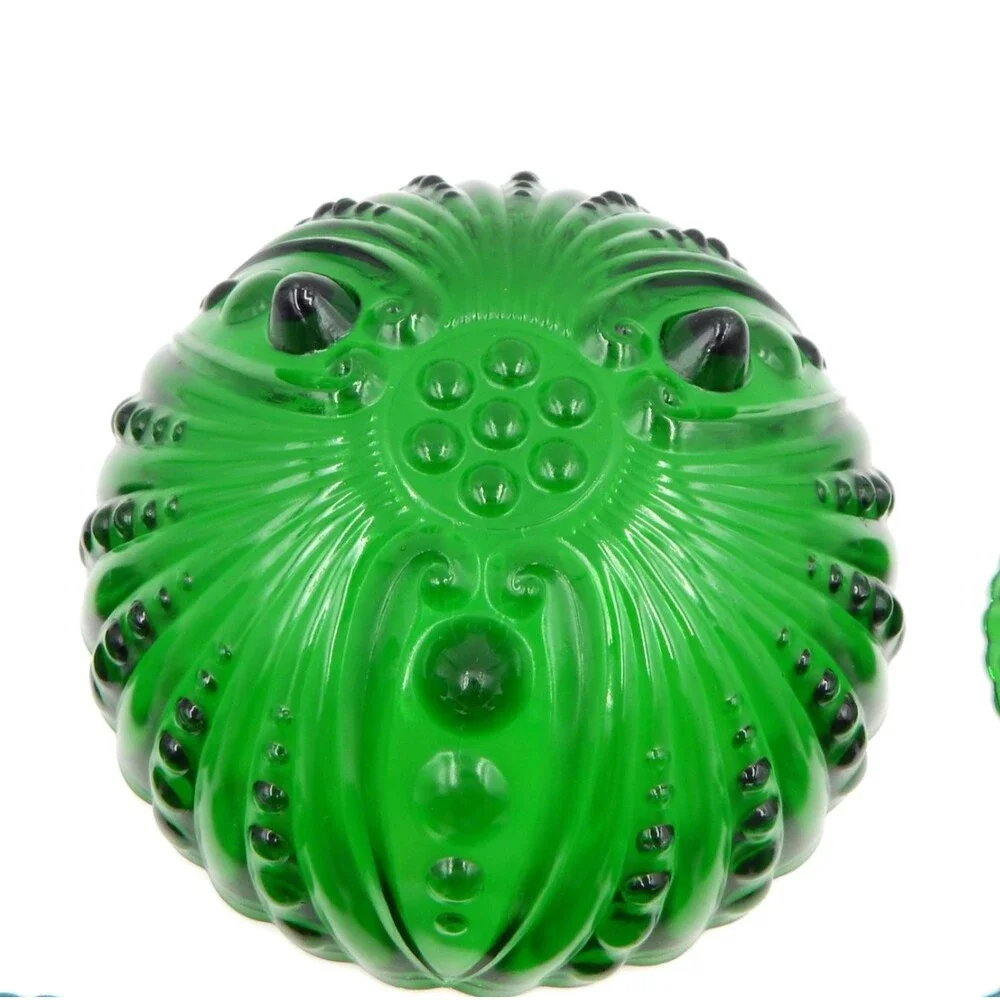 Anchor Hocking Burple Emerald Green 3 footed Berry Dessert Bowl 6 Piece Set
